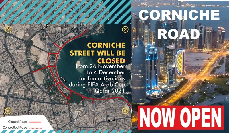 Corniche road to reopen as FIFA Arab Cup fan activations end on Dec 5
